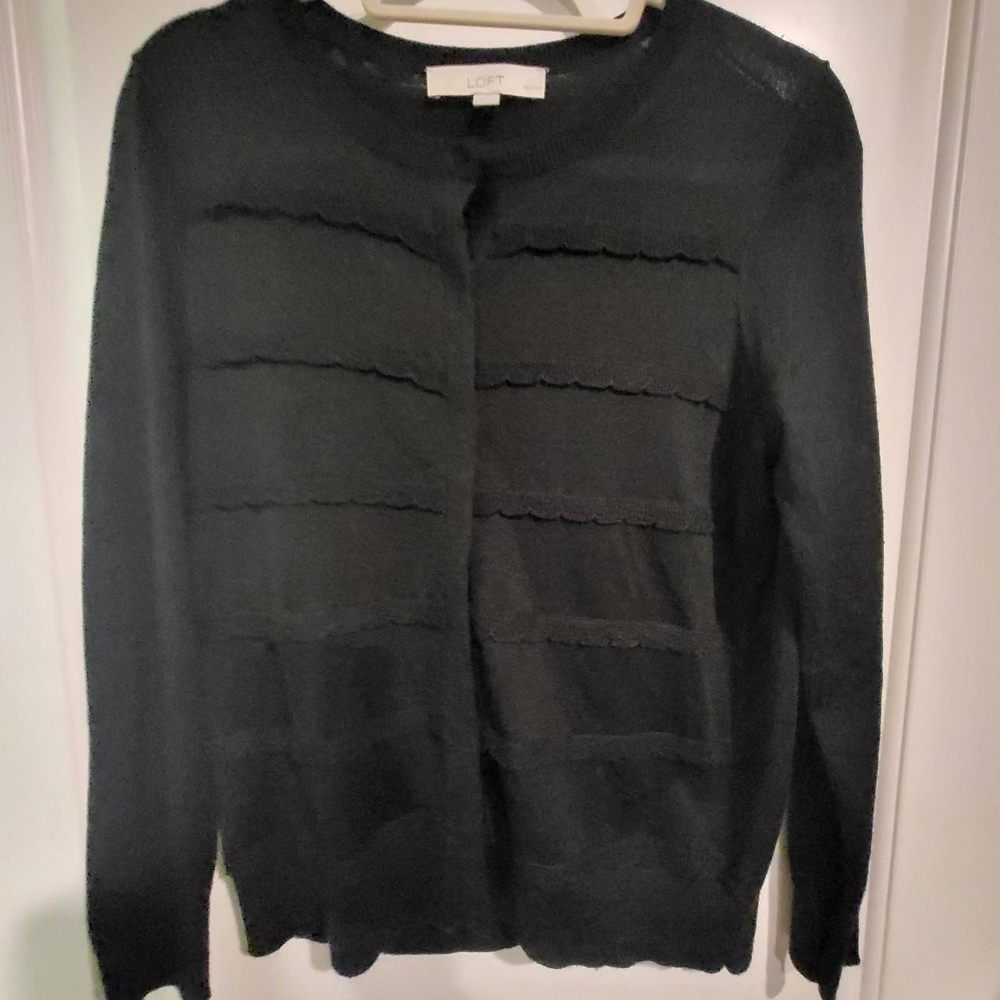 LOFT Black Textured Women's Cardigan